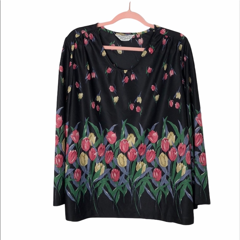 Vintage floral flowing top wearable art Monet